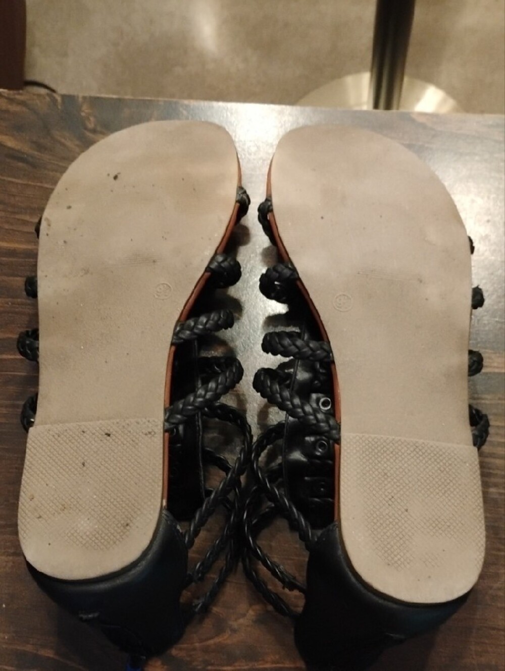 Arizona Jean Company Black Braided Multi-Strap Gladiator Sandals - Picture 6 of 6
